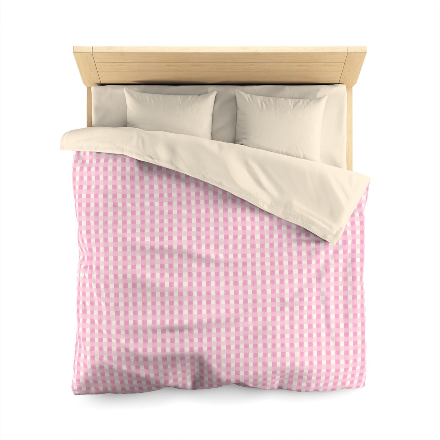 Dreamy Rose Gingham Microfiber Duvet Cover