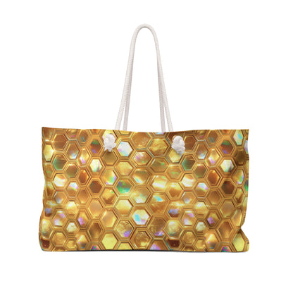 Golden Prism Grid Weekender Bag