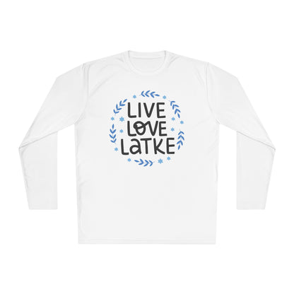 Hanukkah Live Love Latke Adult Long Sleeve Tee