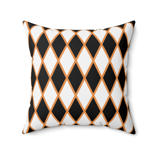 Black & White Harlequin Throw Pillow