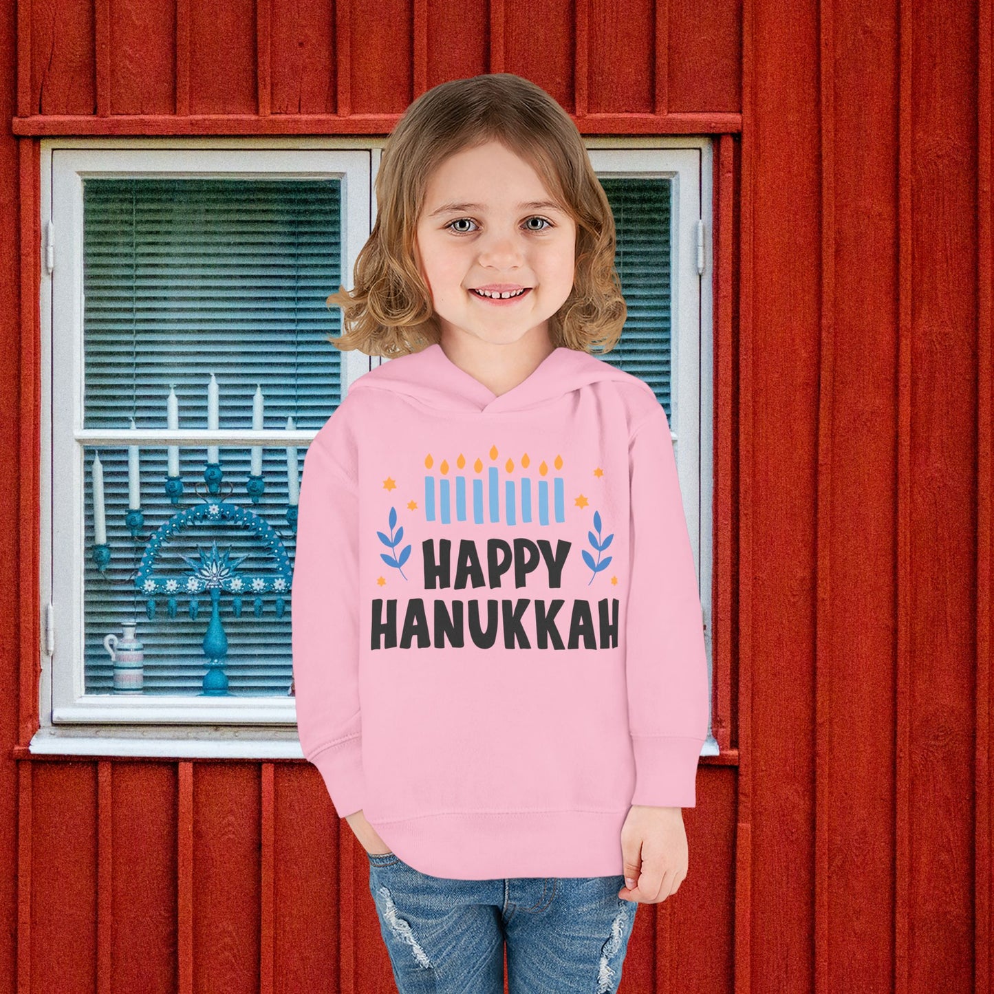 Happy Hanukkah 5 Toddler Pullover Fleece Hoodie