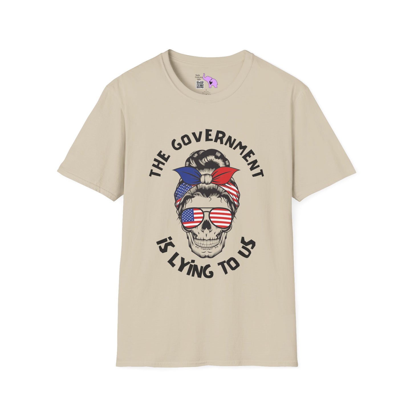The Government is Lying To Us Female Skull/Glasses Adult T-shirt