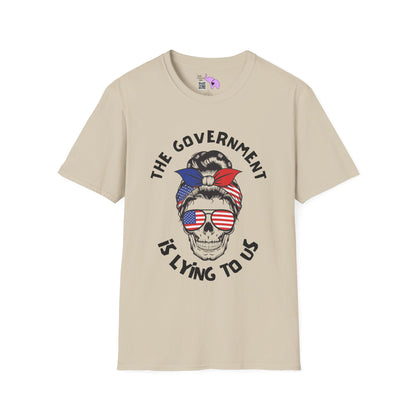 The Government is Lying To Us Female Skull/Glasses Adult T-shirt