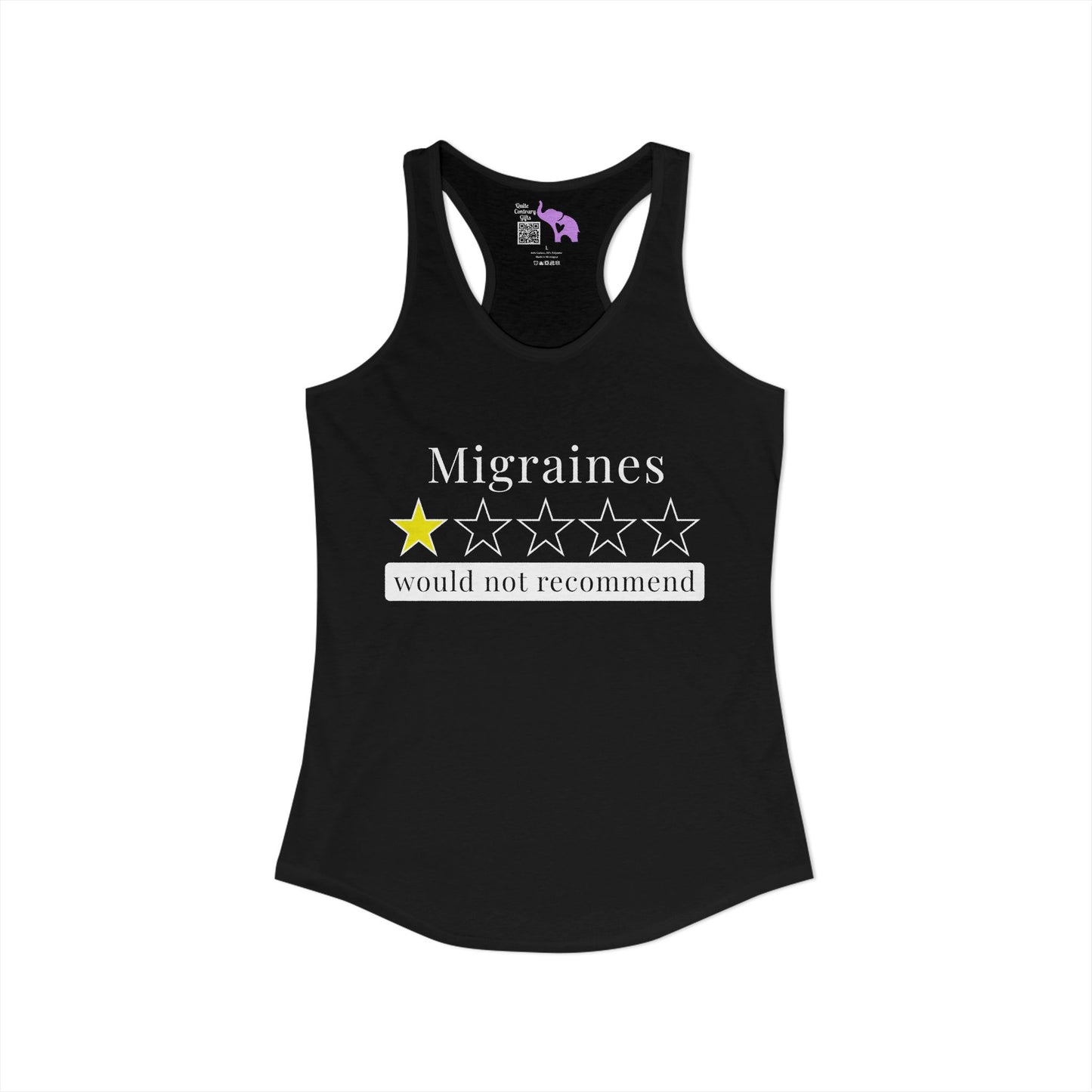 Migraines 1 Star Would Not Recommend Women's Ideal Racerback Tank