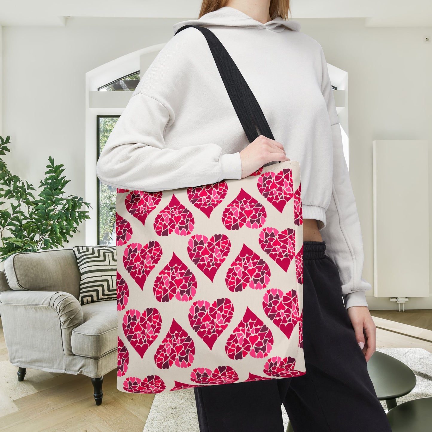 Simple Hearts Canvas Tote Bag