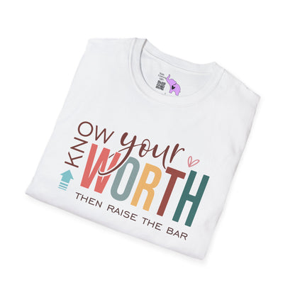 Know Your Worth Then Raise The Bar Adult T-shirt
