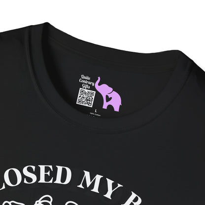 I Closed My Book To Be Here (Flowers, Open Book) Adult T-shirt