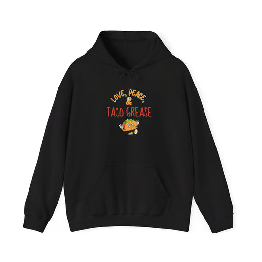 Love, Peace, & Taco Grease Heavy Blend™ Hooded Sweatshirt