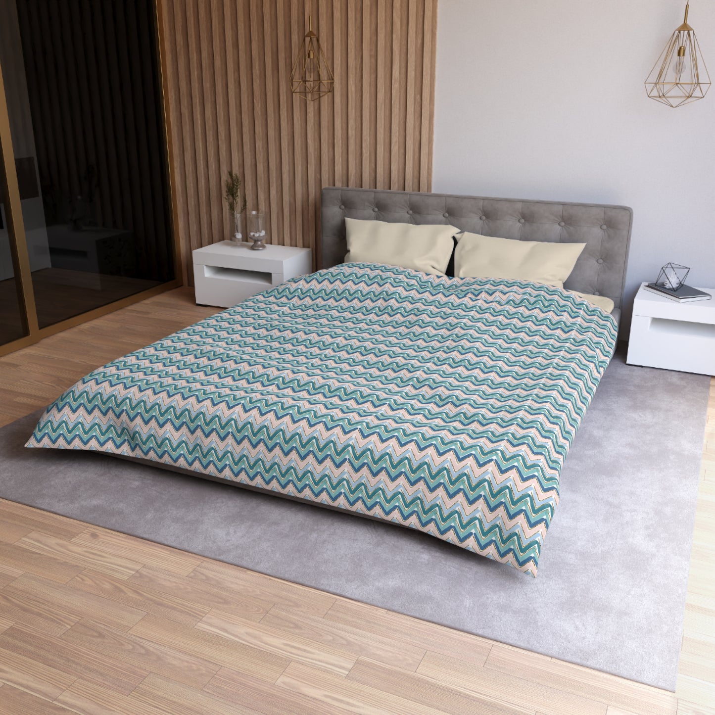 Serene Chevron Microfiber Duvet Cover