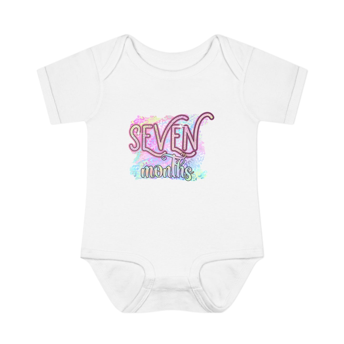 Pastel Wild One Milestone Baby Bodysuit-Seven Months