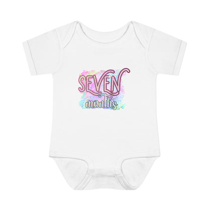 Pastel Wild One Milestone Baby Bodysuit-Seven Months