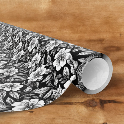 Monochrome Paradise Bloom Gift Wrap for All Occasions