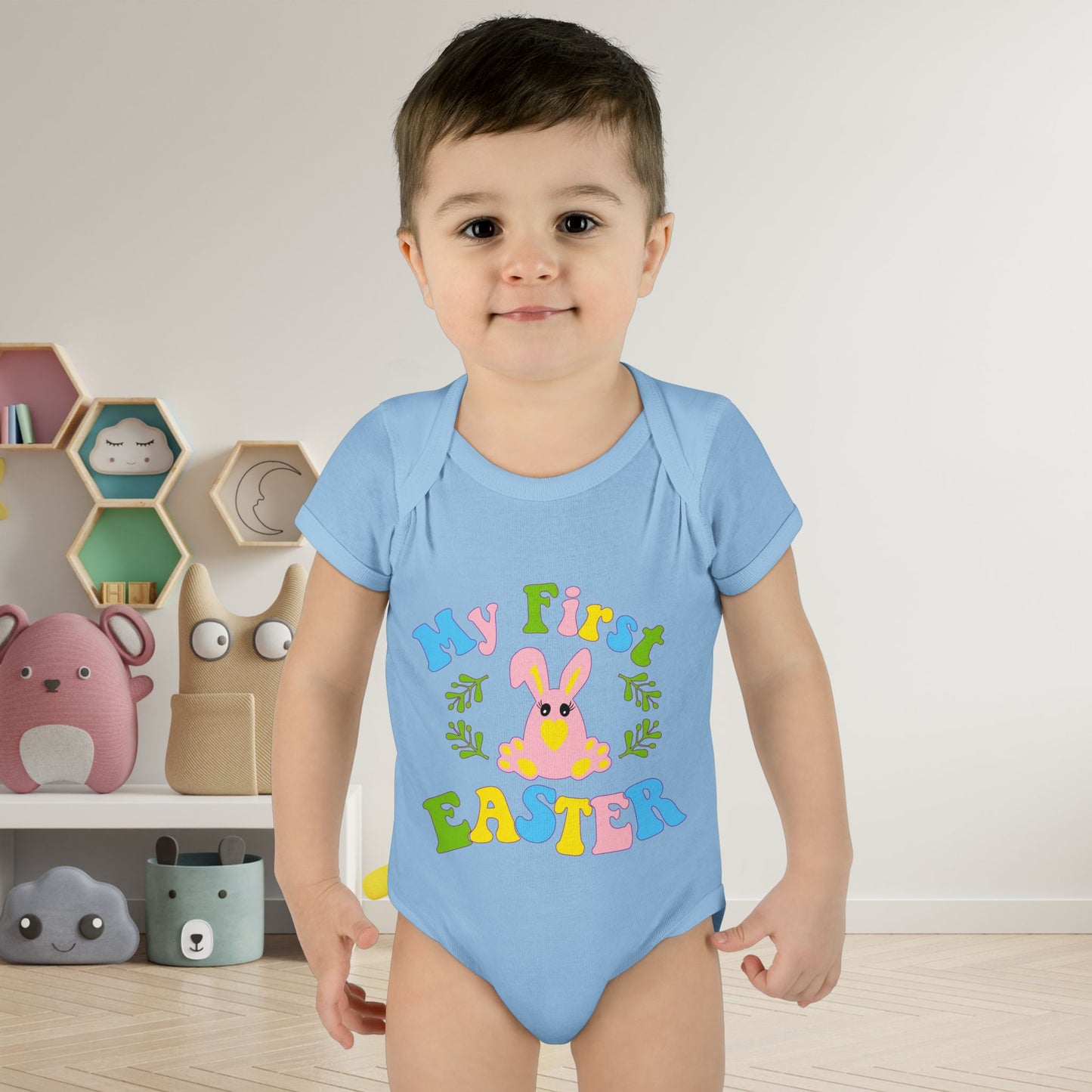 My First Easter (2) Infant Baby Rib Bodysuit
