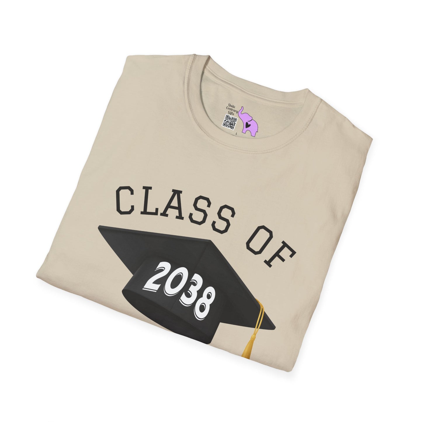 Class of 2038 Unisex Tshirt for 2025/26 Kindergarteners (Style 2)