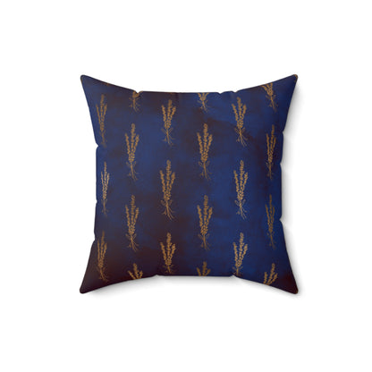 Midnight Sage Bloom Throw Pillow