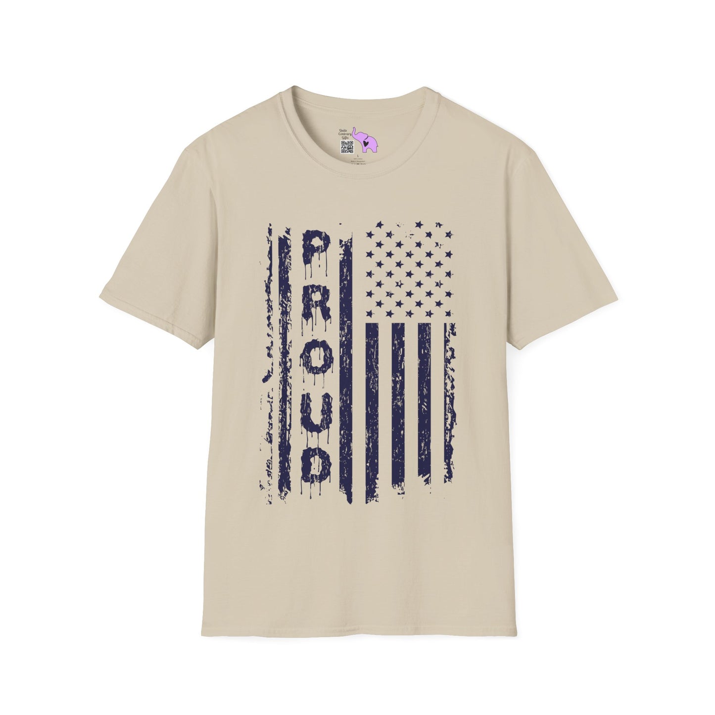 Proud (Vertical American Flag) Adult T-shirt