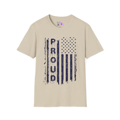 Proud (Vertical American Flag) Adult T-shirt