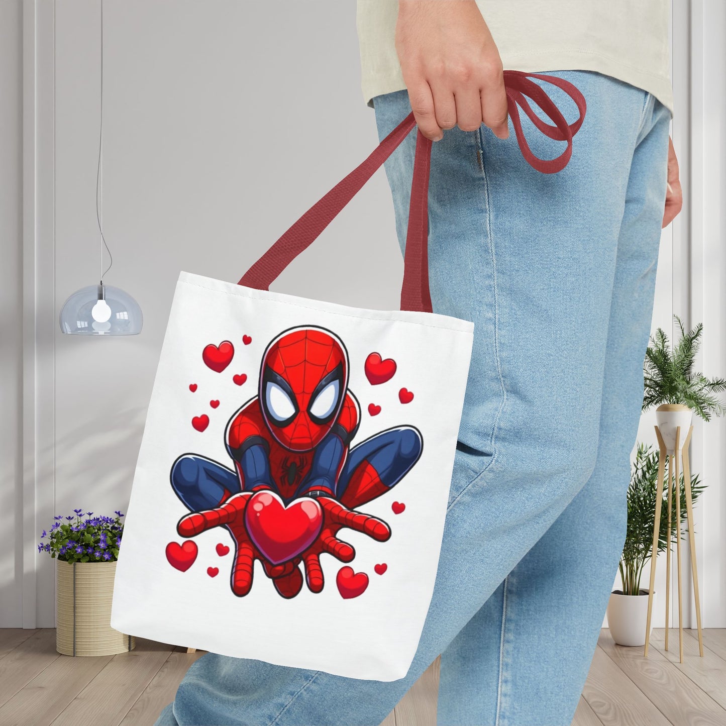 Valentines Spiderman Tote Bag