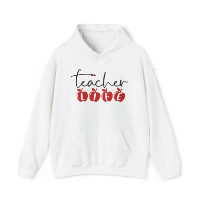 Teacher Life (Apples) Heart Heavy Blend™ Hooded Sweatshirt