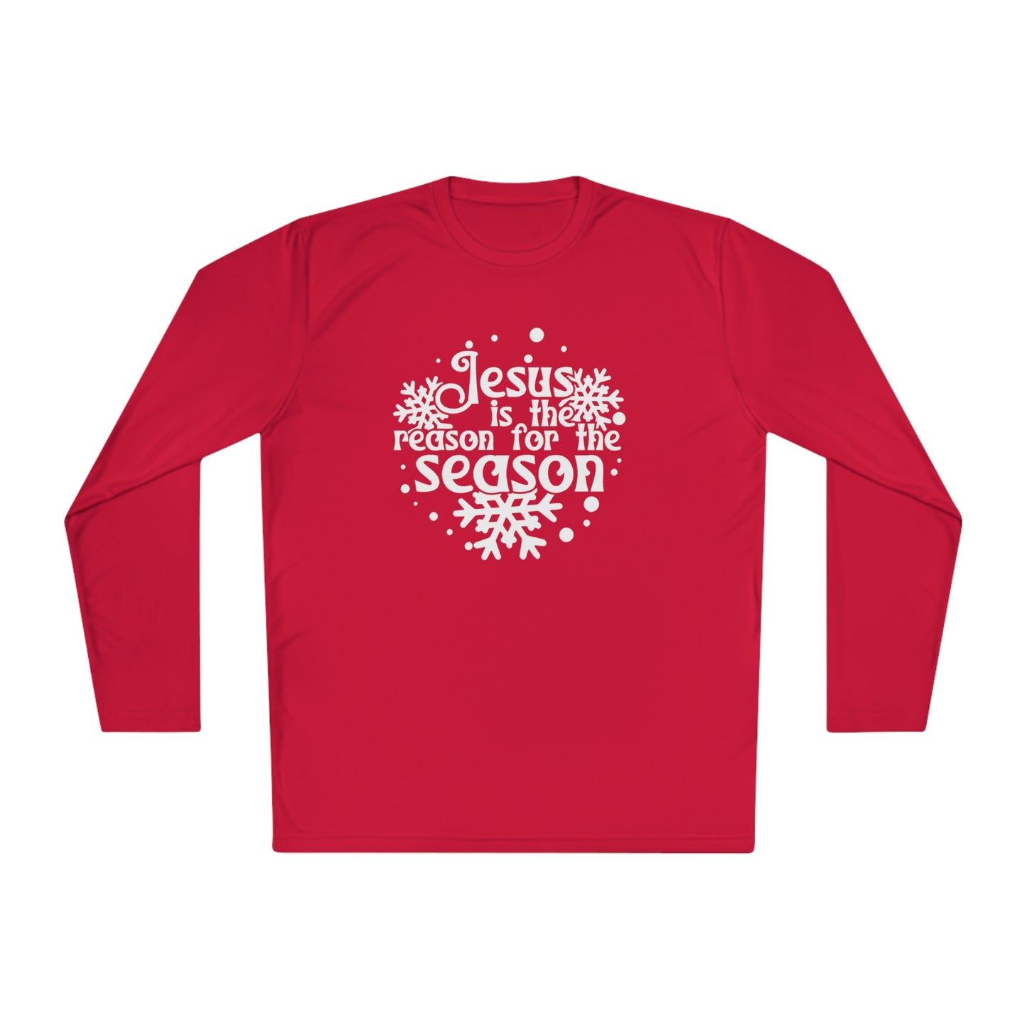 Jesus Is The Reason For The Season Snowflake Adult Long Sleeve Tee