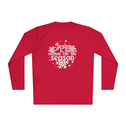 Jesus Is The Reason For The Season Snowflake Adult Long Sleeve Tee