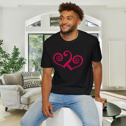 Double Hearts Adult Unisex Tshirt