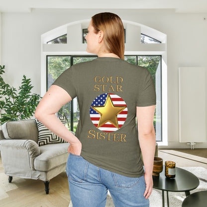 Gold Star Sister Forever Proud Adult T-shirt