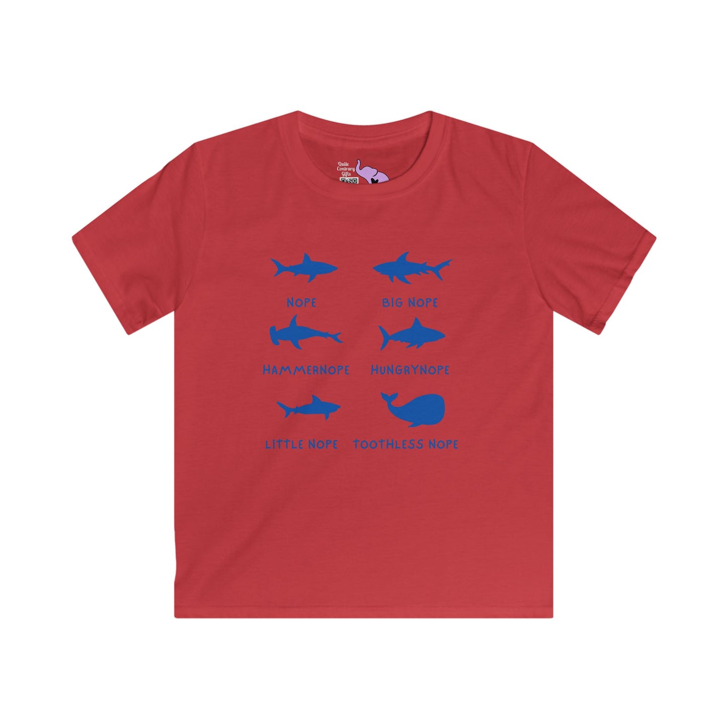 Nope Sharks Kids Softstyle Tee