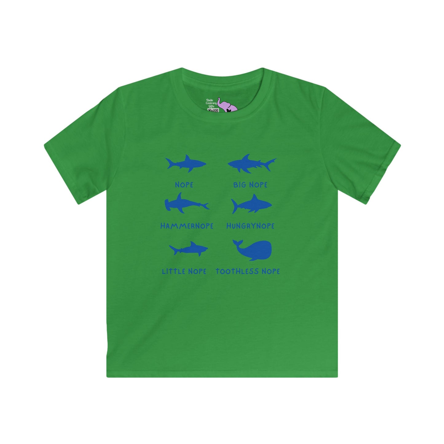 Nope Sharks Kids Softstyle Tee