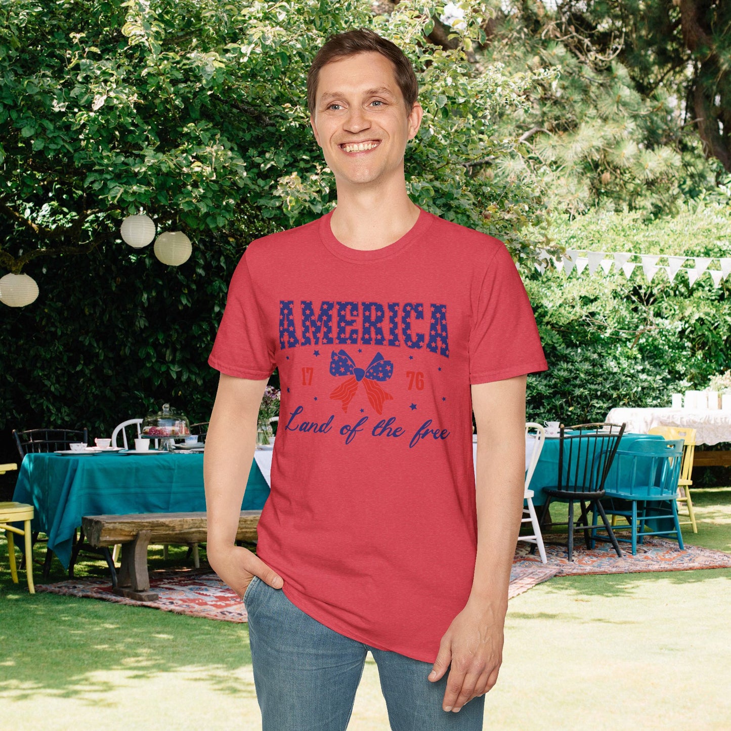America Land of the Free 1776 Adult T-shirt