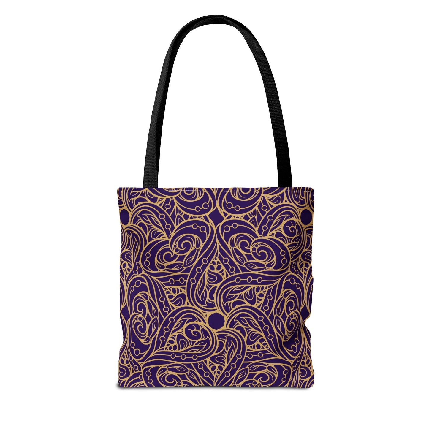 Golden Amethyst Radiance Mandala Canvas Tote Bag