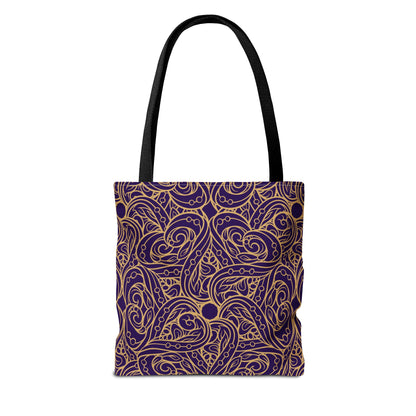Golden Amethyst Radiance Mandala Canvas Tote Bag