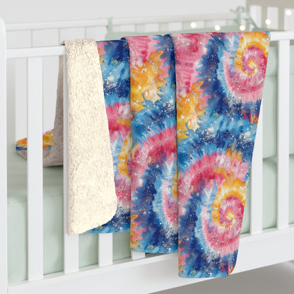 Retro Vortex Sherpa Fleece Blanket