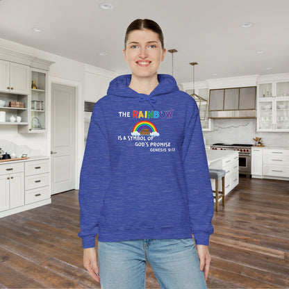 The Rainbow is a Symbol of God's Promise Heavy Blend™ Hooded Sweatshirt