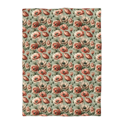 Blushing Poppy Microfiber Duvet Cover