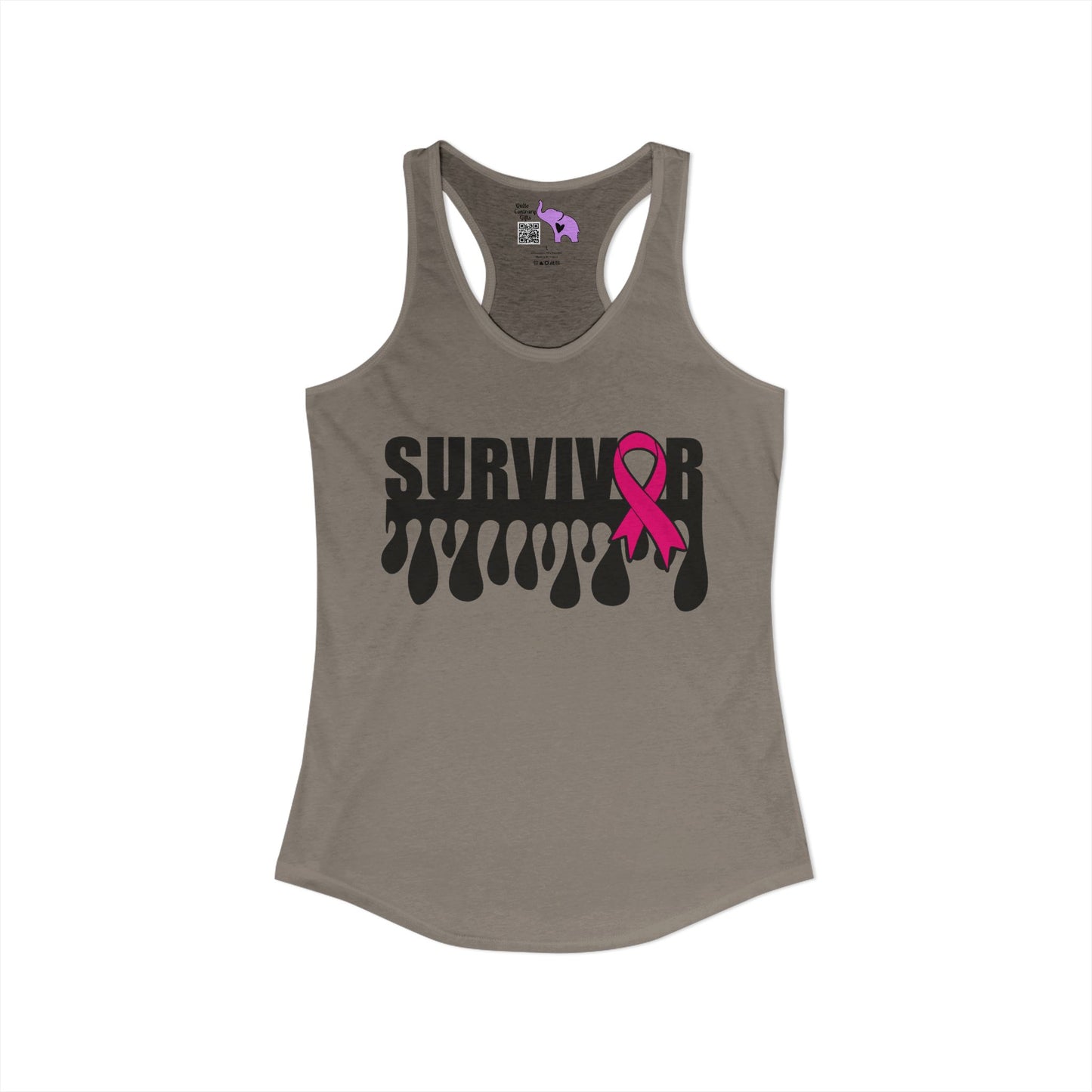 Survivor (Custom Cancer Ribbon) Women's Ideal Racerback Tank