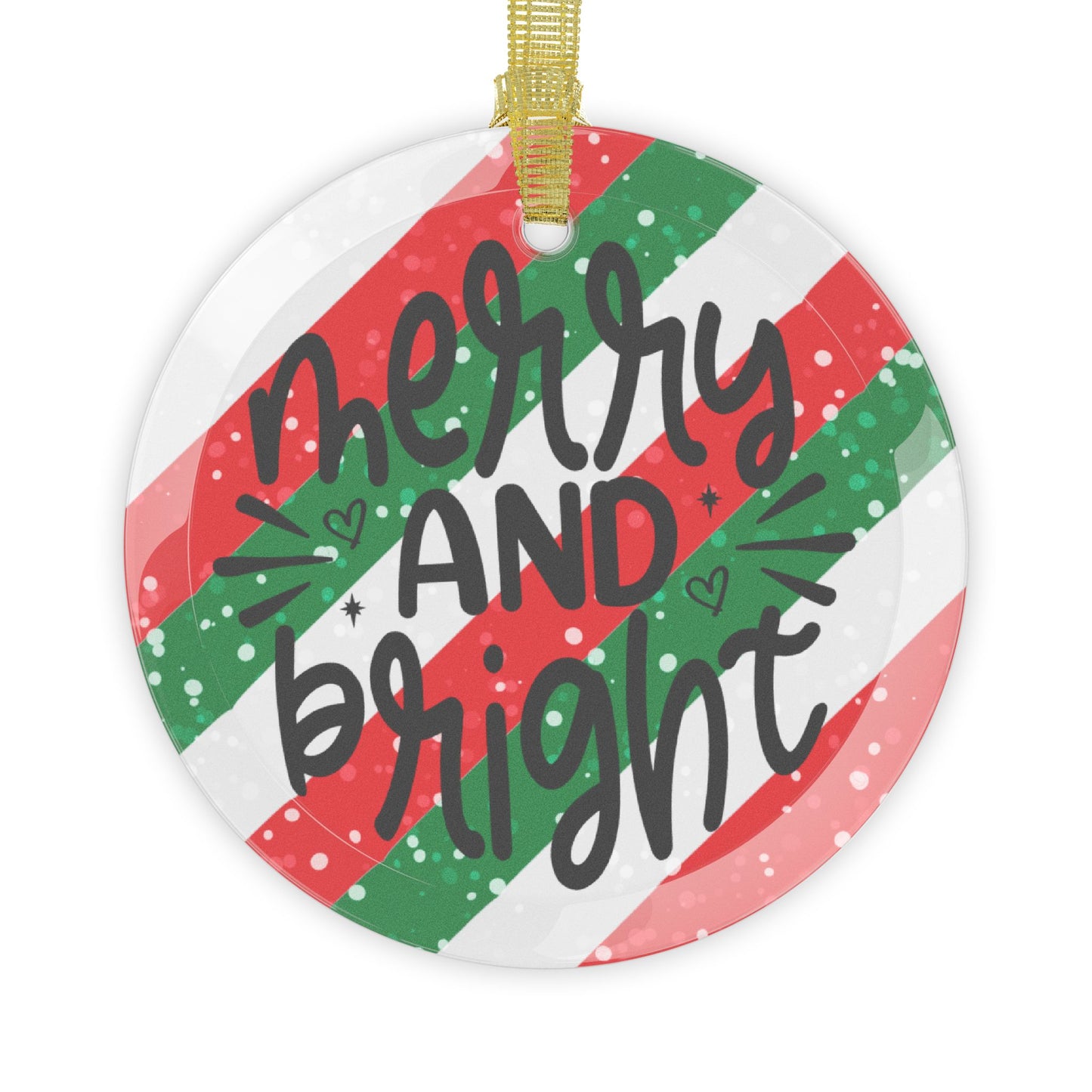 Merry & Bright Glass Ornament