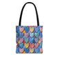 Color Pop Leather Hearts Canvas Tote Bag
