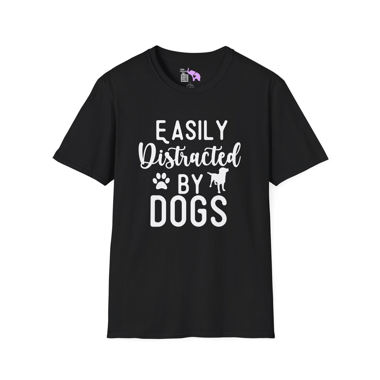 Easily Distracted By Dogs Adult T-shirt