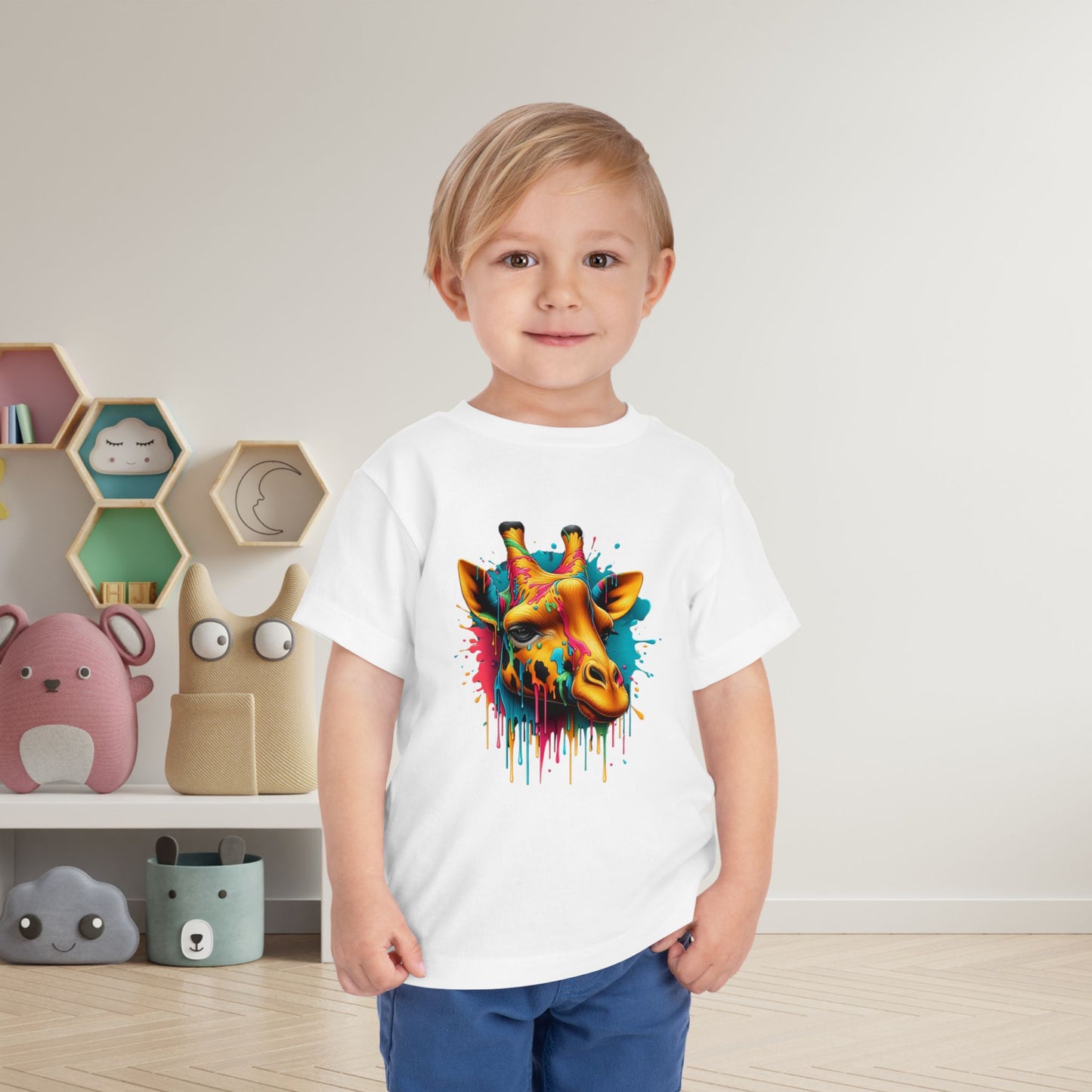 Colorful Giraffe Toddler Tee