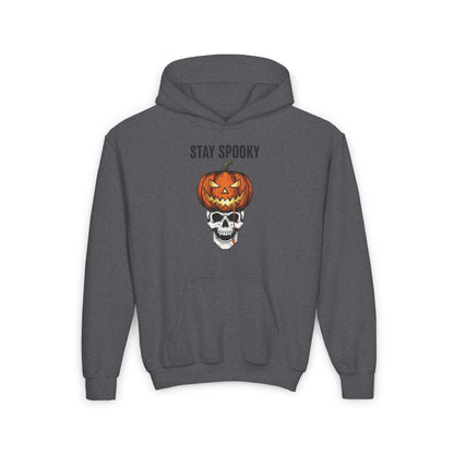 Stay Spooky (Pumpkin/Skull) Youth Heavy Blend Hoodie