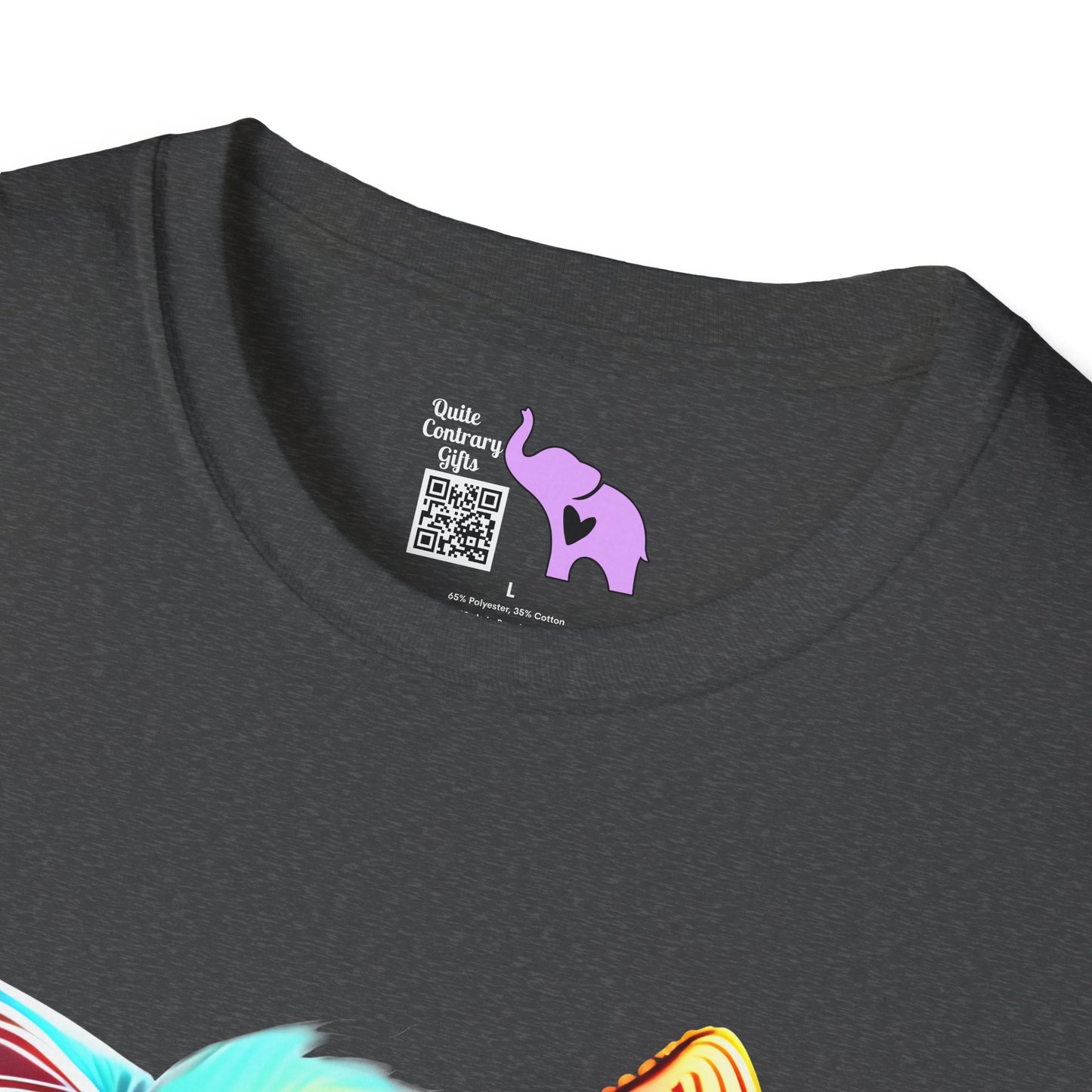 Cute Colorful Kitten w/Butterfly Adult T-shirt