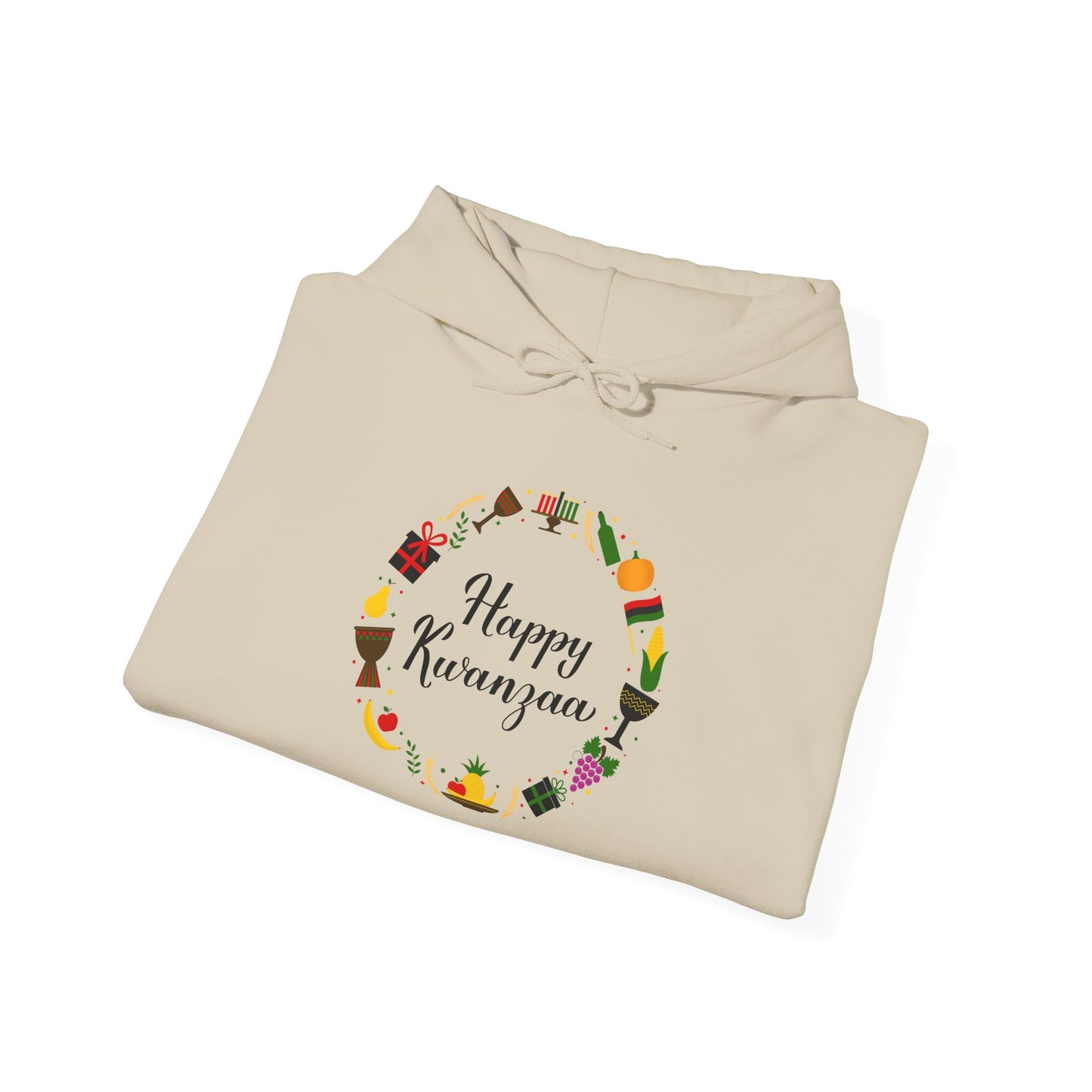 Happy Kwanzaa Wreath Adult Heavy Blend™ Hooded Sweatshirt