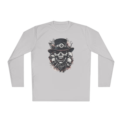 Creepy Skull w/Top Hat Adult Long Sleeve Tee