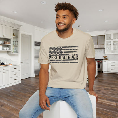 Best Dad Ever (Flag) Adult T-shirt