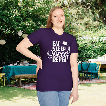 Eat Sleep Soccer Repeat Adult T-shirt