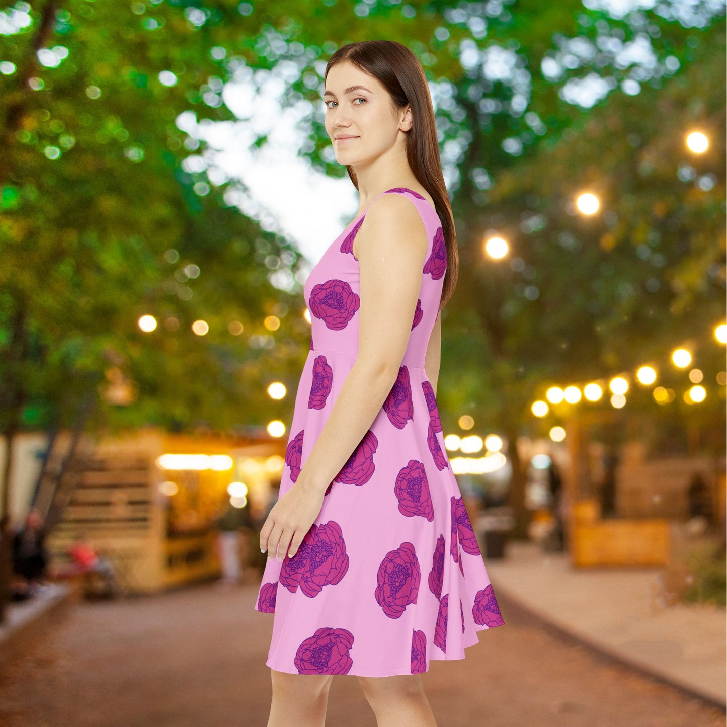 Rosy Dream Peonies Women's Skater Dress