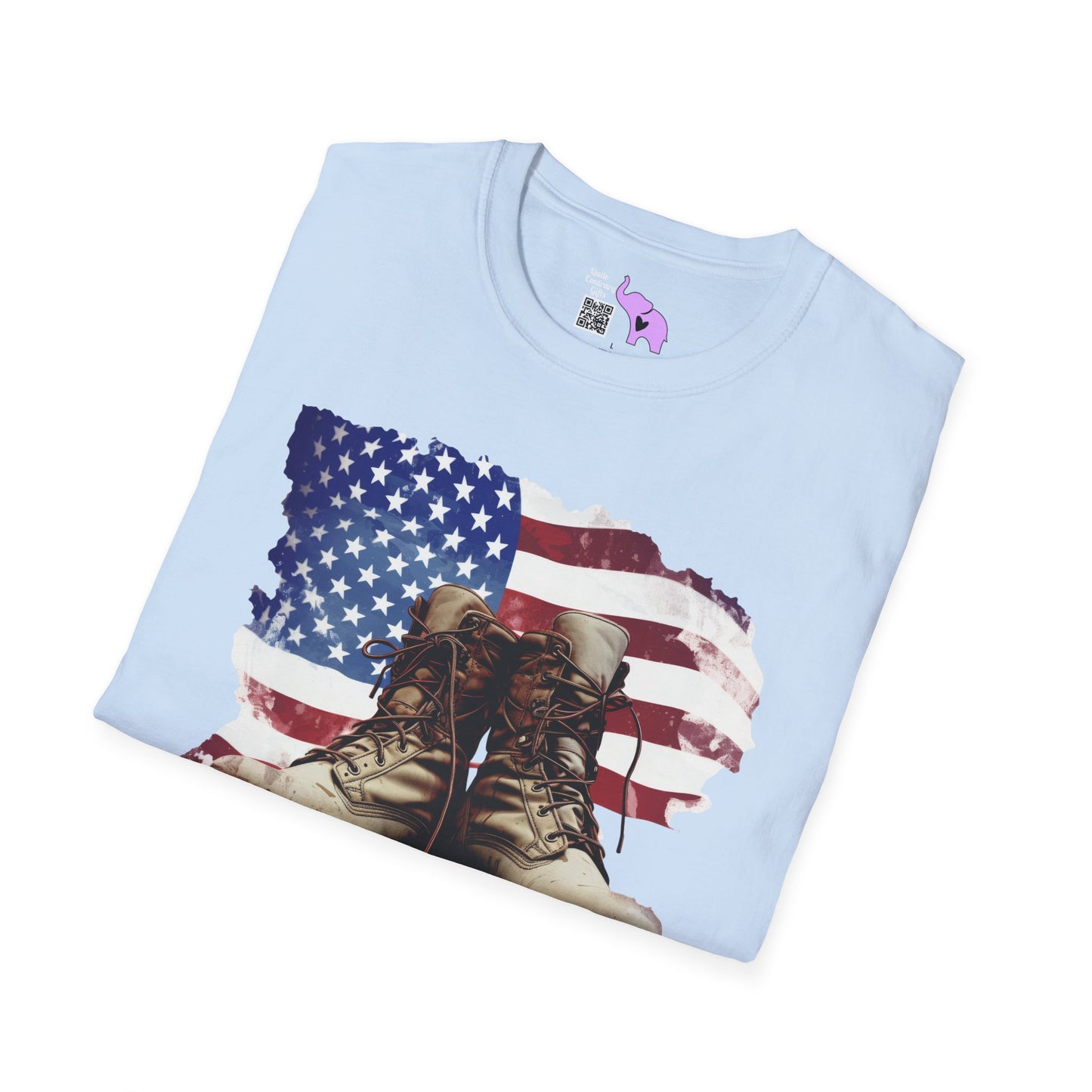 American Flag & Boots Adult T-shirt