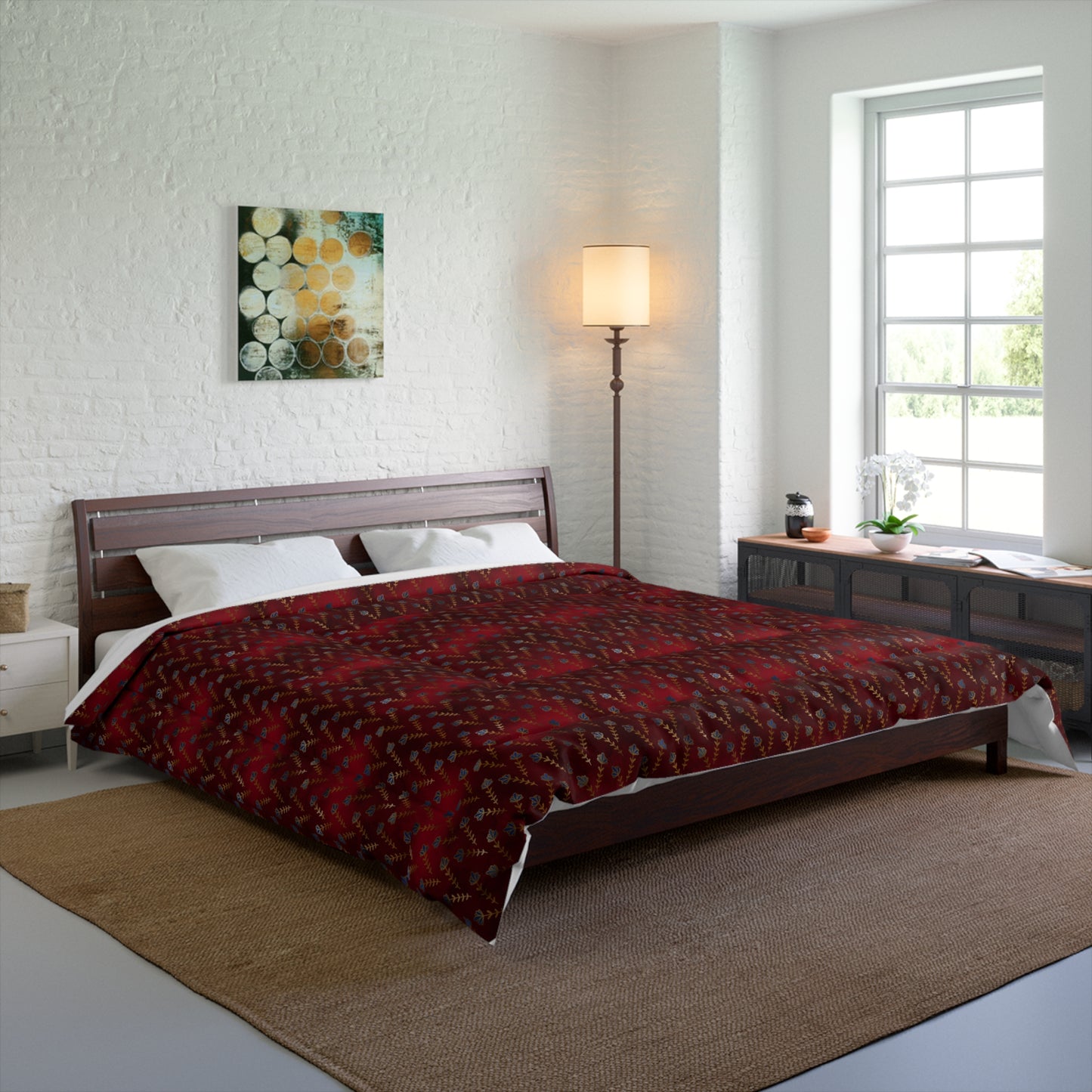 Ruby Night Blossoms Comforter