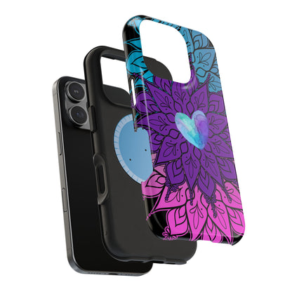 Colorful Mandala w/Heart MagSafe® Compatible Tough Case for iPhone